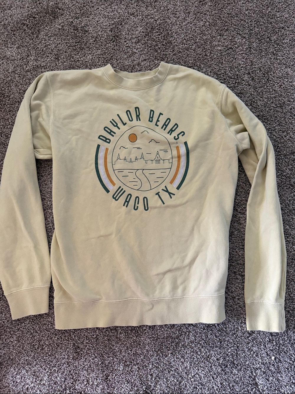 Baylor Bears Waco TX Graphic Crewneck Sweatshirt - Light Tan